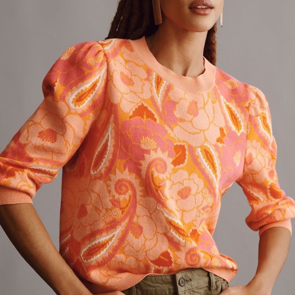 FARM Rio for Anthropologie Paisley Pullover Sweater